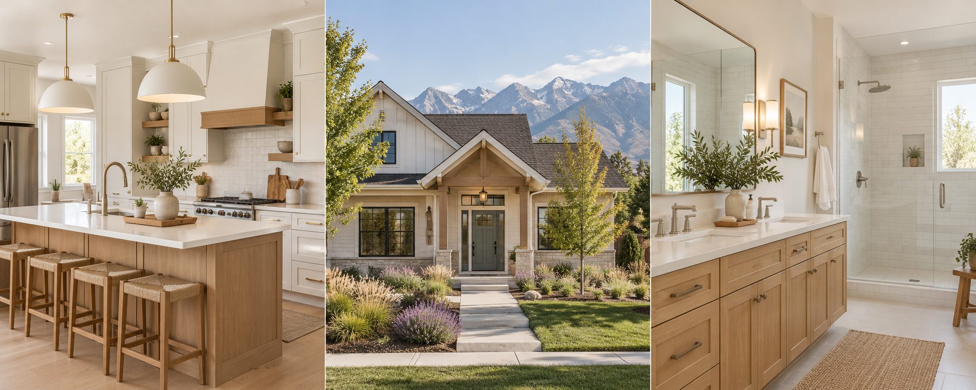 Updated kitchen, home exterior and bathroom